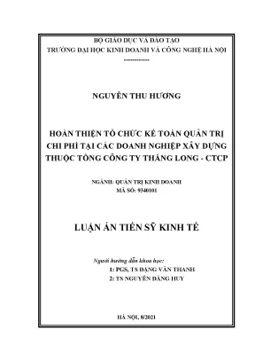 Hoàn thiện tổ chức kế toán quản trị chi phí doanh nghiệp xây dựng