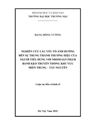 Yếu tố ảnh hưởng trung thành thương hiệu bánh kẹo truyền thống MT-TN