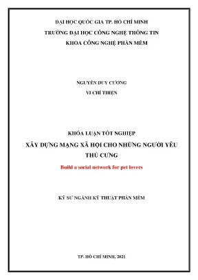 Mạng xã hội cho người yêu thú cưng: Khóa luận tốt nghiệp
