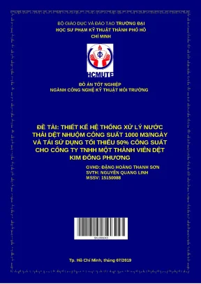Thiết kế hệ thống xử lý nước thải dệt nhuộm 1000m3/ngày
