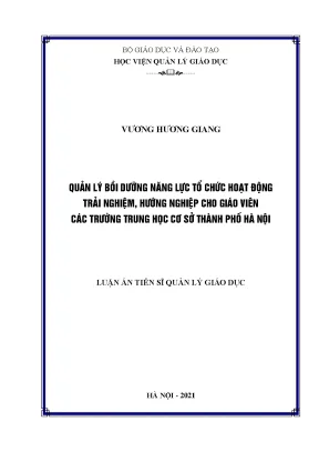 Quản lý bồi dưỡng năng lực hoạt động trải nghiệm hướng nghiệp cho giáo viên THCS