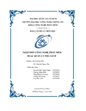 Hệ thống quản lý nhà sách - Đồ án công nghệ phần mềm