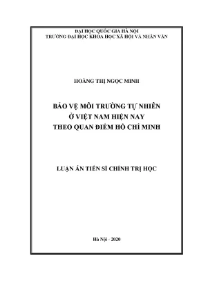 Bảo vệ môi trường tự nhiên ở Việt Nam theo quan điểm Hồ Chí Minh