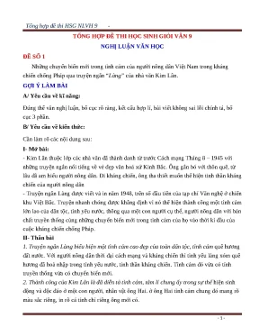 Đề thi nghị luận văn học 9: Tình cảm người nông dân
