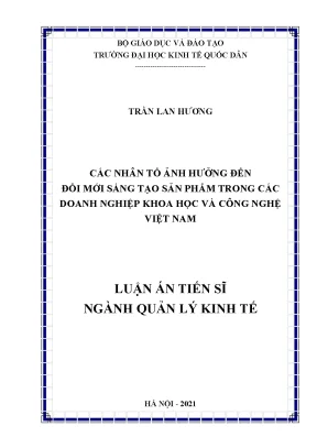 Các nhân tố ảnh hưởng đến đổi mới sáng tạo sản phẩm doanh nghiệp KHCN
