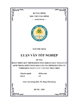 Hoàn thiện quy trình kiểm toán tài sản cố định trong BCTC