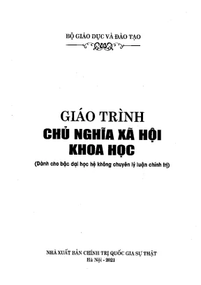 Giáo trình Chủ nghĩa xã hội khoa học 2021