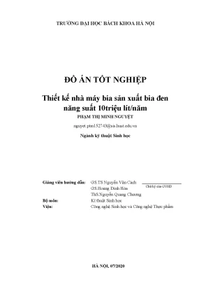 Thiết kế nhà máy bia đen năng suất 10 triệu lít/năm
