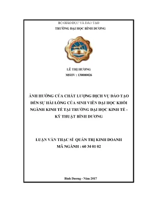 Ảnh hưởng chất lượng dịch vụ đào tạo đến sự hài lòng sinh viên