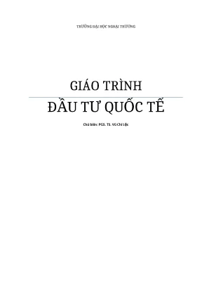Giáo trình Đầu tư Quốc tế - Trường Đại học Ngoại thương