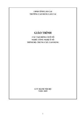 Giáo trình Cấu tạo Động cơ Ô tô - Công nghệ Ô tô