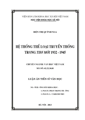 Hệ thống thể thơ truyền thống trong Thơ mới 1932-1945