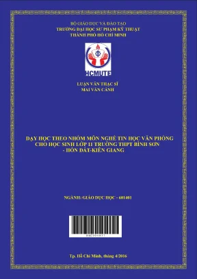 Dạy học theo nhóm môn tin học văn phòng lớp 11