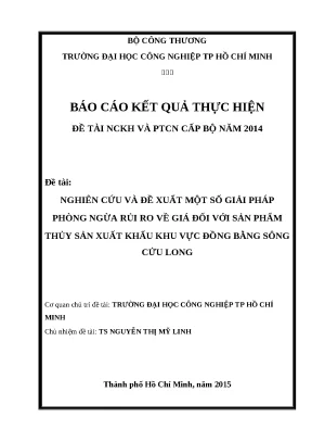 Giải pháp phòng ngừa rủi ro giá thủy sản xuất khẩu ĐBSCL