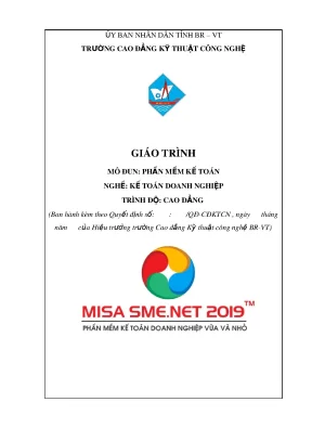 Giáo trình Phần mềm kế toán doanh nghiệp trình độ cao đẳng