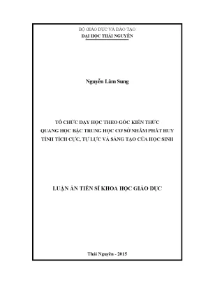 Tổ chức dạy học quang học bậc THCS nhằm phát huy tính tích cực