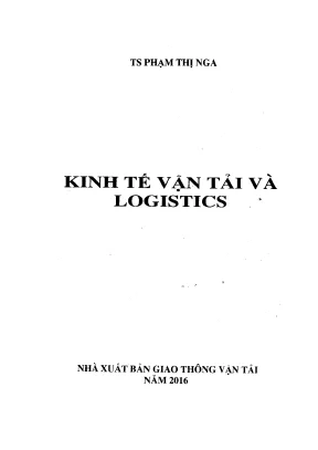 Giáo trình Kinh tế vận tải và Logistics - Phạm Thị Nga