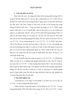 Quản lý nhà nước đối với TCT 90-91: Luận án Tiến sĩ