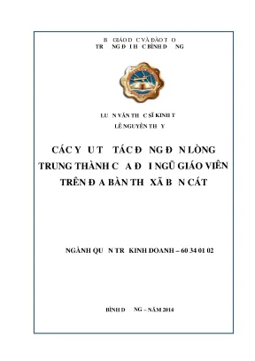 Yếu tố tác động lòng trung thành giáo viên Bến Cát