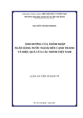 Thâm nhập ngân hàng nước ngoài, cạnh tranh và hiệu quả NHTM