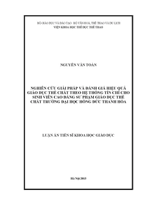 Nghiên cứu giải pháp giáo dục thể chất theo tín chỉ