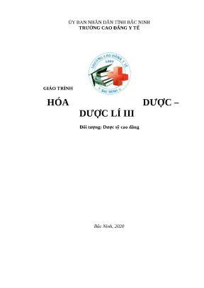 Giáo trình Hóa dược Dược lí III - Trường CĐ Y tế Bắc Ninh