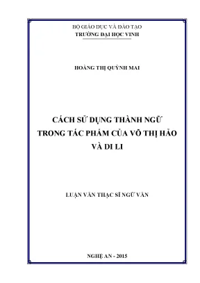 Cách sử dụng thành ngữ trong tác phẩm Võ Thị Hảo và Di Li