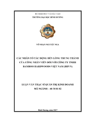 Các nhân tố ảnh hưởng đến lòng trung thành nhân viên BHVN