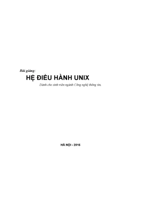 Giáo trình Hệ điều hành Unix dành cho sinh viên CNTT