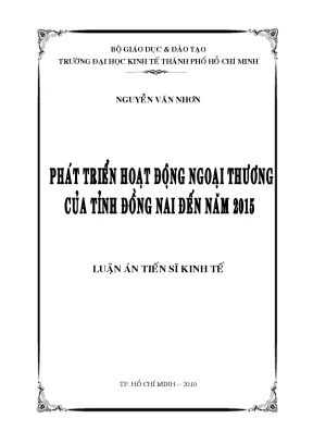 Phát triển ngoại thương tỉnh Đồng Nai - Luận văn tiến sĩ