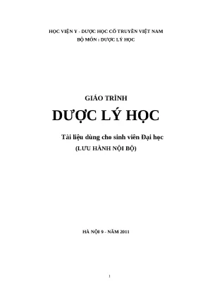 Giáo trình Dược lý học đại cương dành cho sinh viên Đại học