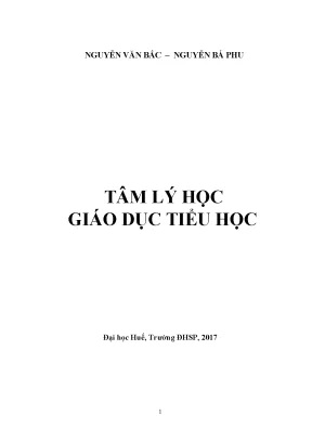 Giáo trình Tâm lý học Giáo dục Tiểu học - ĐHSP Huế