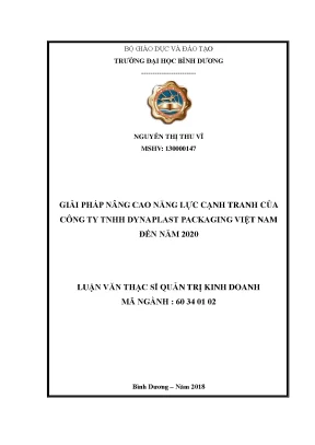 Giải pháp nâng cao năng lực cạnh tranh Dynaplast Packaging đến 2020