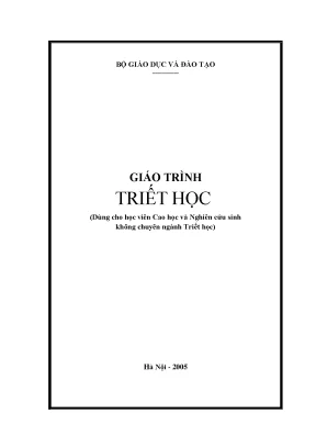 Giáo trình Triết học Cao học và Nghiên cứu sinh