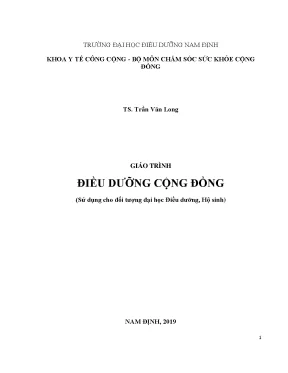 Giáo trình Điều dưỡng Cộng đồng - TS. Trần Văn Long