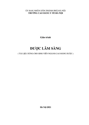 Giáo trình Dược lâm sàng dành cho sinh viên Cao đẳng Dược