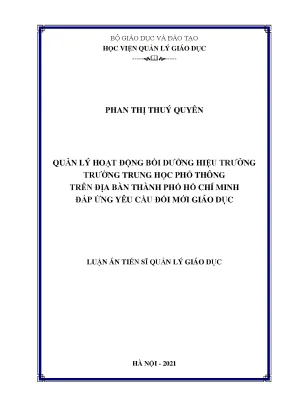 Quản lý bồi dưỡng Hiệu trưởng THPT TP.HCM đáp ứng đổi mới giáo dục
