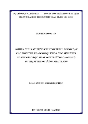 Nghiên cứu chương trình thể thao ngoại khóa cho SV mầm non