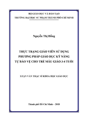 Giáo dục kỹ năng tự bảo vệ cho trẻ mẫu giáo 3-4 tuổi