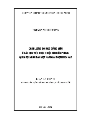 Chất lượng giảng viên học viện Bộ Quốc phòng VN
