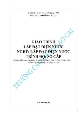 Giáo trình lắp đặt hệ thống điện nước trình độ sơ cấp
