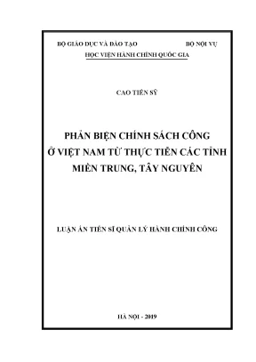Phản biện chính sách công tại miền Trung Tây Nguyên - Luận án tiến sĩ