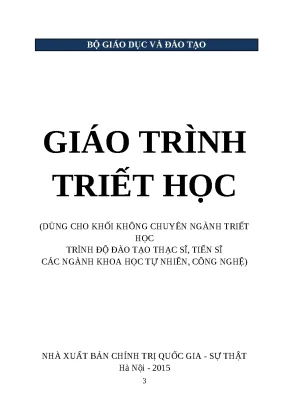 Giáo trình Triết học - Không chuyên ngành (Thạc sĩ, Tiến sĩ)