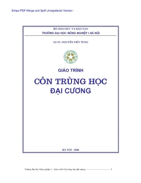 Giáo trình Côn trùng học Đại cương - GS Nguyễn Viết Tùng