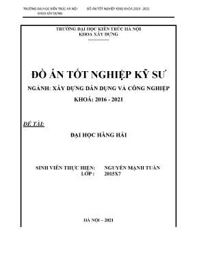 Đồ án tốt nghiệp kỹ sư xây dựng Đại học Hàng Hải