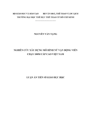 Nghiên cứu xây dựng mô hình nữ VĐV chạy 100m cấp cao Việt Nam