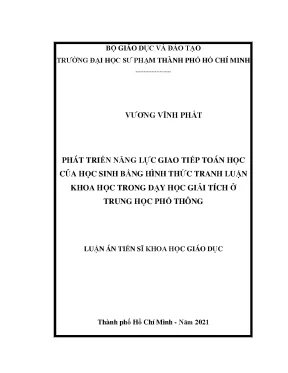 Phát triển năng lực giao tiếp toán học bằng tranh luận khoa học
