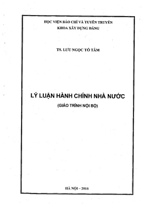 Lý luận hành chính nhà nước - Giáo trình nội bộ Học viện Báo chí