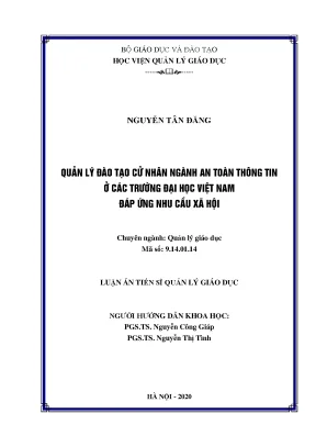 Quản lý đào tạo cử nhân ngành An toàn thông tin tại Việt Nam