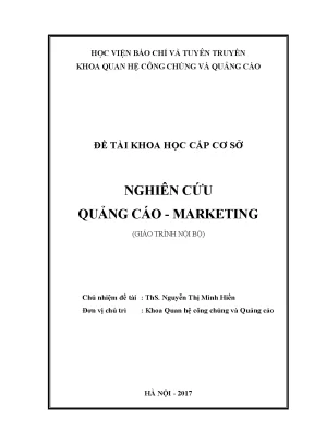 Nghiên cứu Quảng cáo Marketing - Giáo trình nội bộ